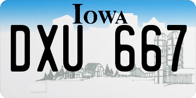IA license plate DXU667