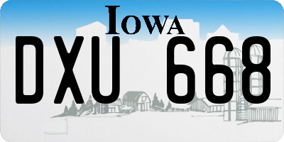 IA license plate DXU668