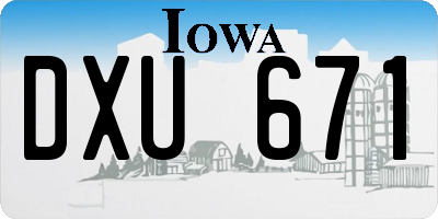 IA license plate DXU671