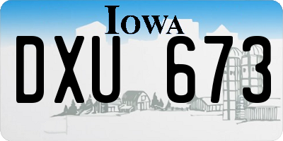 IA license plate DXU673