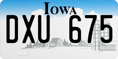 IA license plate DXU675