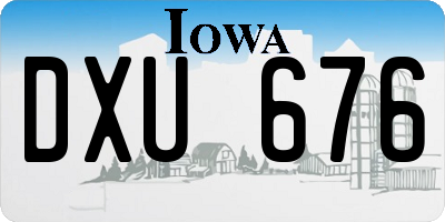 IA license plate DXU676