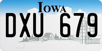 IA license plate DXU679