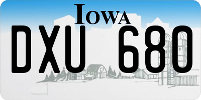 IA license plate DXU680