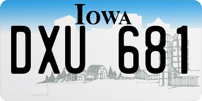IA license plate DXU681