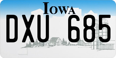 IA license plate DXU685