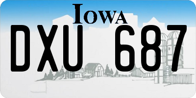 IA license plate DXU687