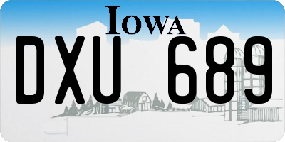 IA license plate DXU689