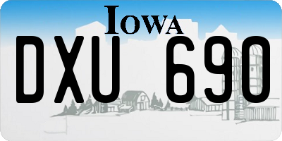 IA license plate DXU690