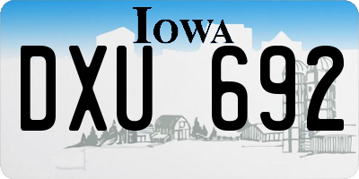 IA license plate DXU692
