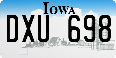 IA license plate DXU698