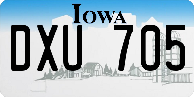 IA license plate DXU705