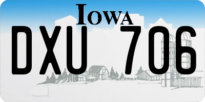 IA license plate DXU706