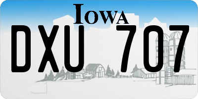 IA license plate DXU707