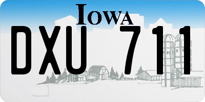 IA license plate DXU711