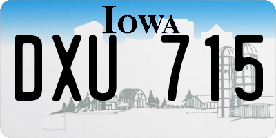 IA license plate DXU715