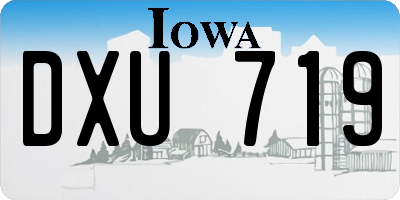 IA license plate DXU719