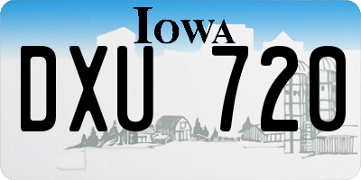 IA license plate DXU720