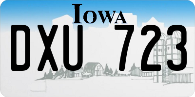 IA license plate DXU723