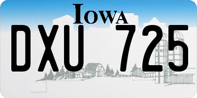 IA license plate DXU725