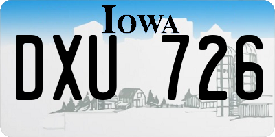 IA license plate DXU726