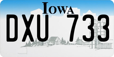 IA license plate DXU733