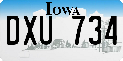IA license plate DXU734