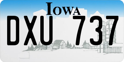 IA license plate DXU737