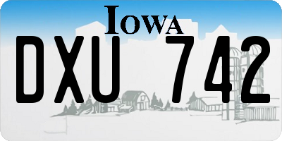 IA license plate DXU742