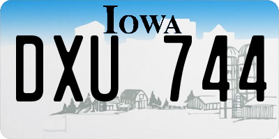 IA license plate DXU744