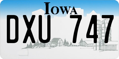IA license plate DXU747