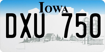 IA license plate DXU750