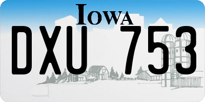 IA license plate DXU753