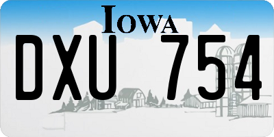 IA license plate DXU754