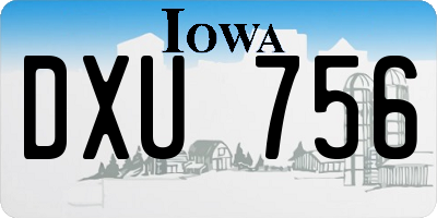 IA license plate DXU756