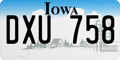 IA license plate DXU758