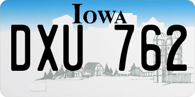 IA license plate DXU762