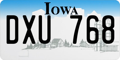 IA license plate DXU768