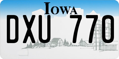 IA license plate DXU770