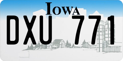 IA license plate DXU771