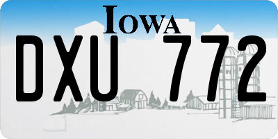 IA license plate DXU772