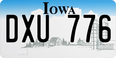 IA license plate DXU776