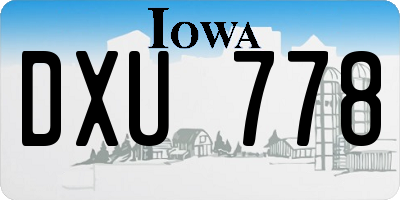 IA license plate DXU778