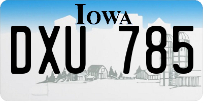 IA license plate DXU785