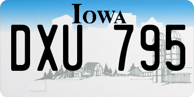 IA license plate DXU795