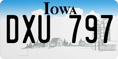 IA license plate DXU797