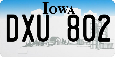 IA license plate DXU802