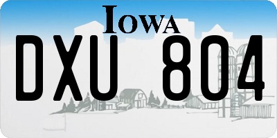 IA license plate DXU804