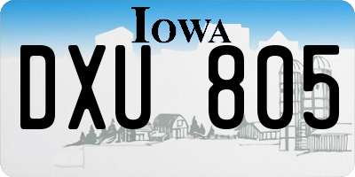 IA license plate DXU805