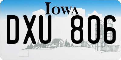 IA license plate DXU806